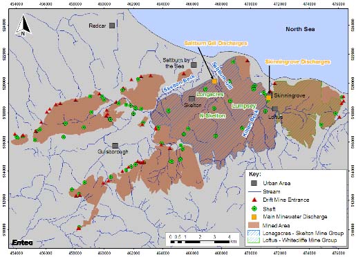 Map of worked area of Cleveland Ironstone and localities referred to in text.